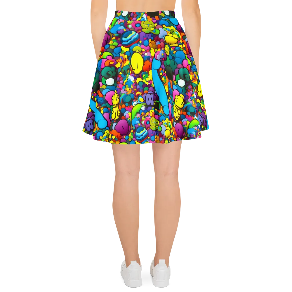 Kaleidoscope Garden on Skater Skirt — Back