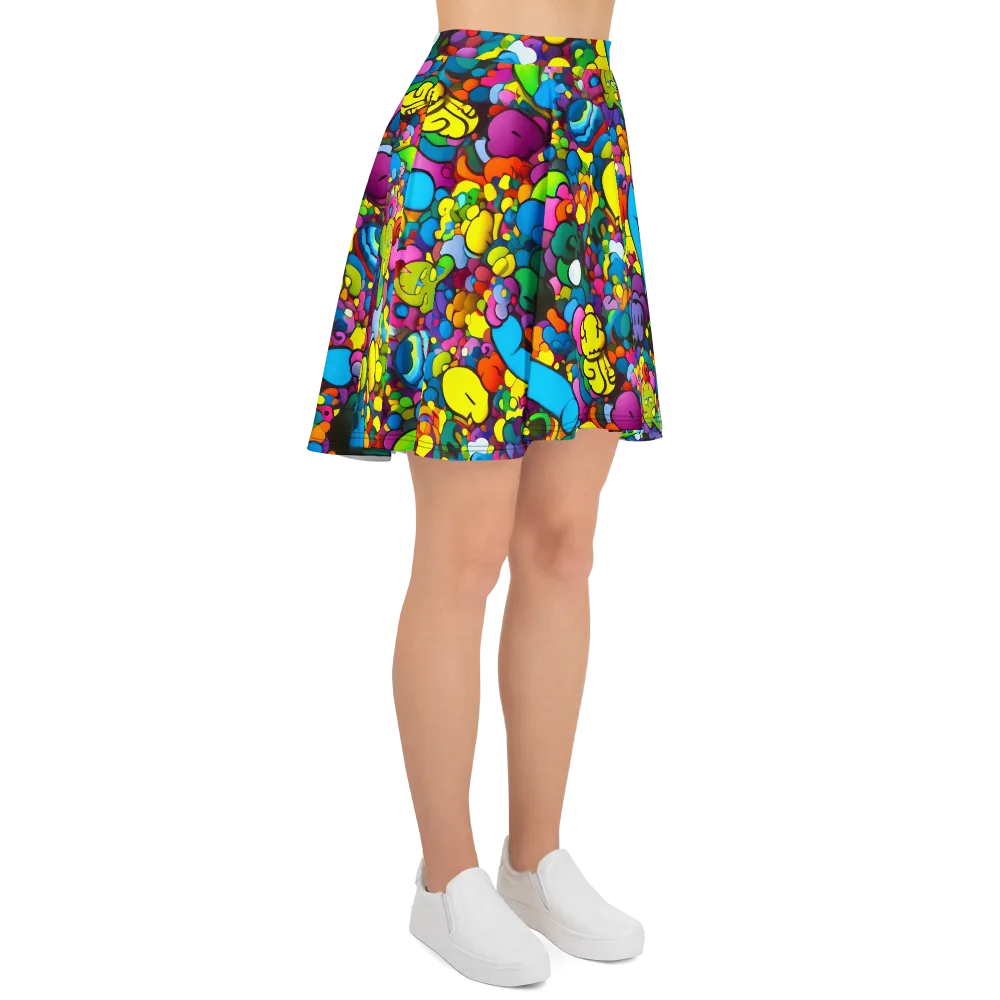 Kaleidoscope Garden on Skater Skirt — Right