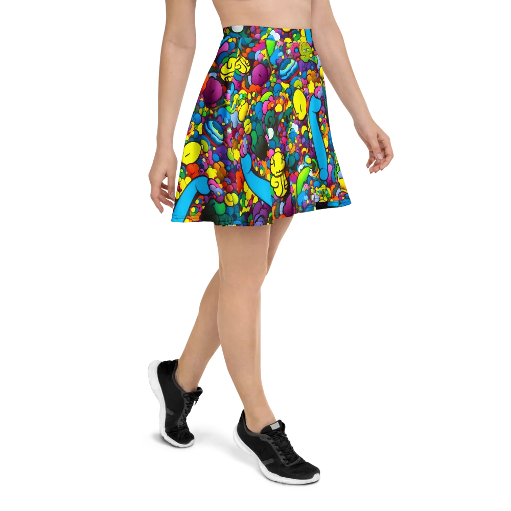 Kaleidoscope Garden on Skater Skirt — Right