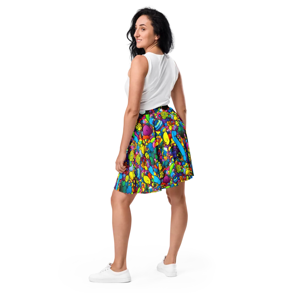 Kaleidoscope Garden on Skater Skirt — Back