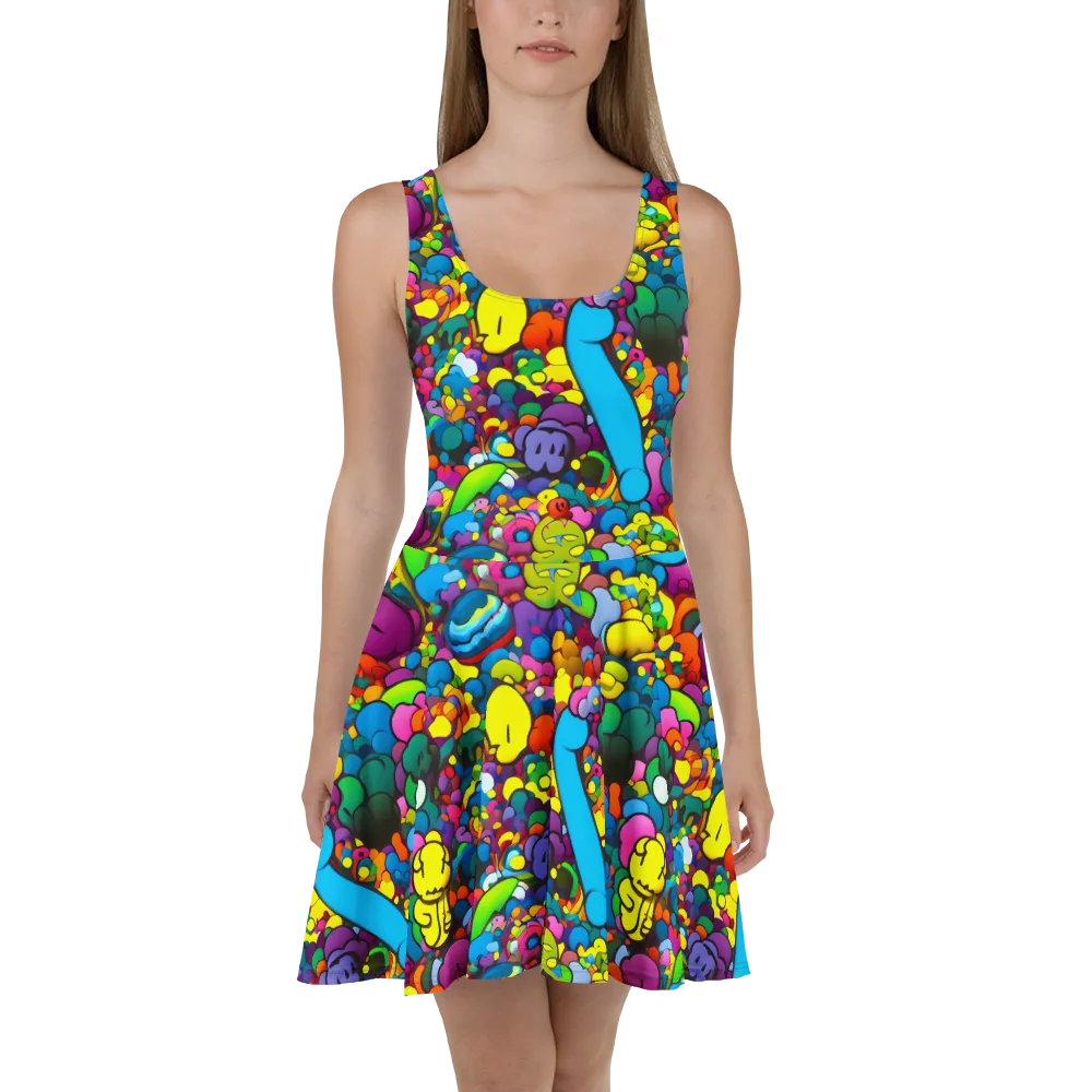 Kaleidoscope Garden on Skater Dress — Front