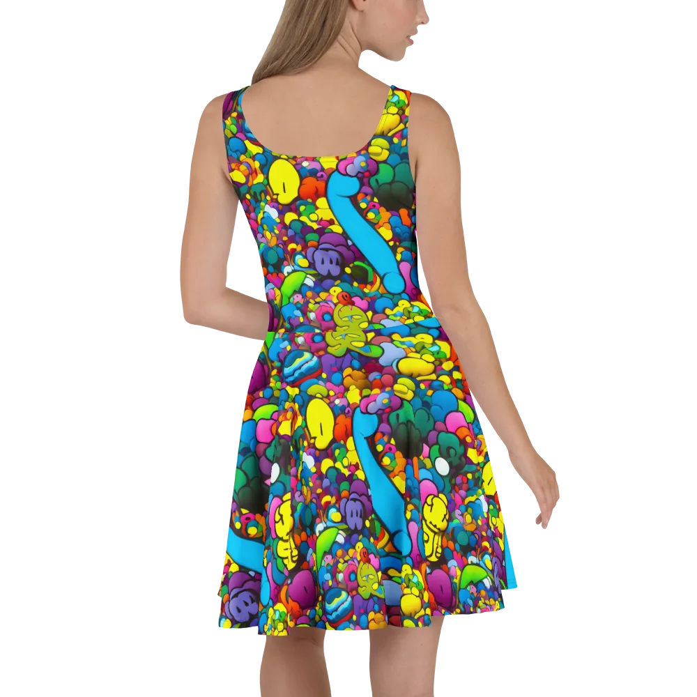 Kaleidoscope Garden on Skater Dress — Back