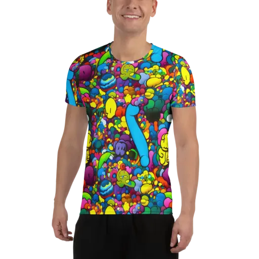 Kaleidoscope Garden on a Men's Athletic T-Shirt