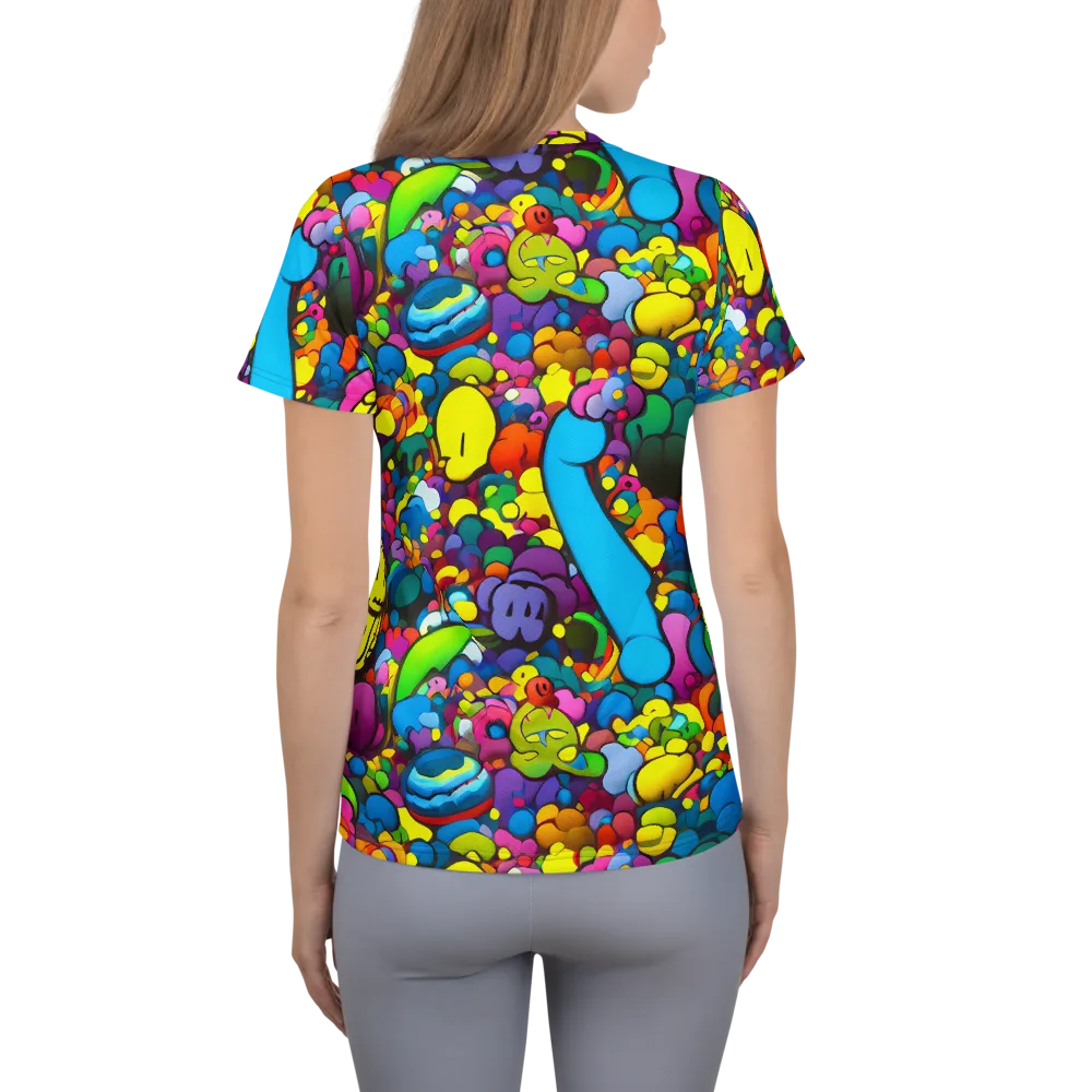 Kaleidoscope Garden on Women's Athletic T-Shirt — Back