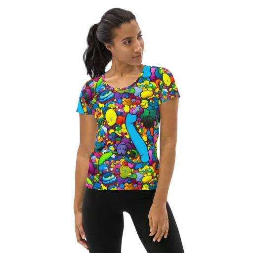 Kaleidoscope Garden on a Women's Athletic T-Shirt