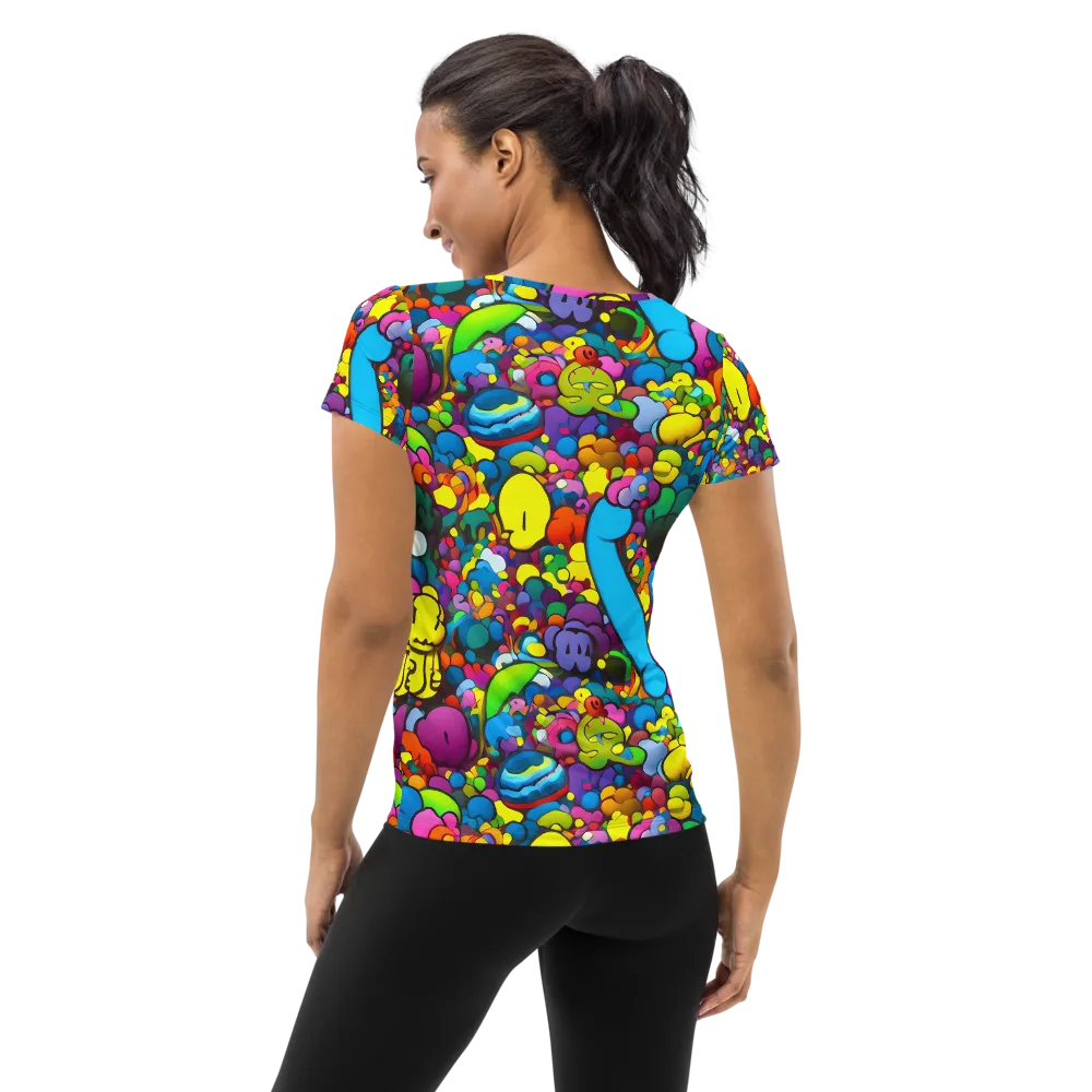 Kaleidoscope Garden on Women's Athletic T-Shirt — Back