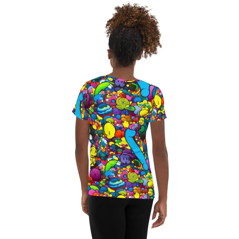 Kaleidoscope Garden on Women's Athletic T-Shirt — Back