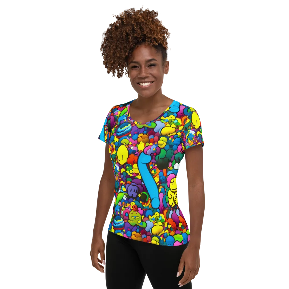 Kaleidoscope Garden on Women's Athletic T-Shirt — Left