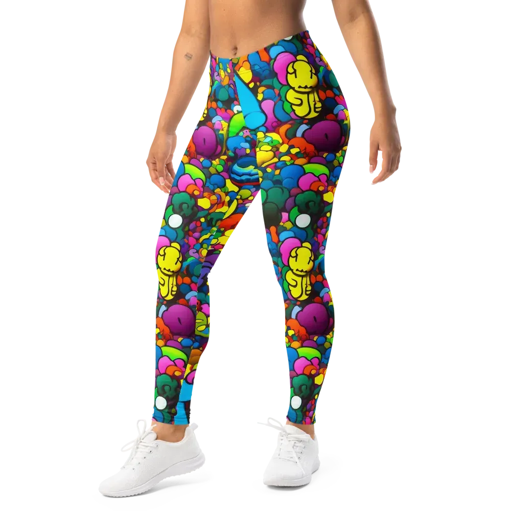 Kaleidoscope Garden on Leggings — Left Front