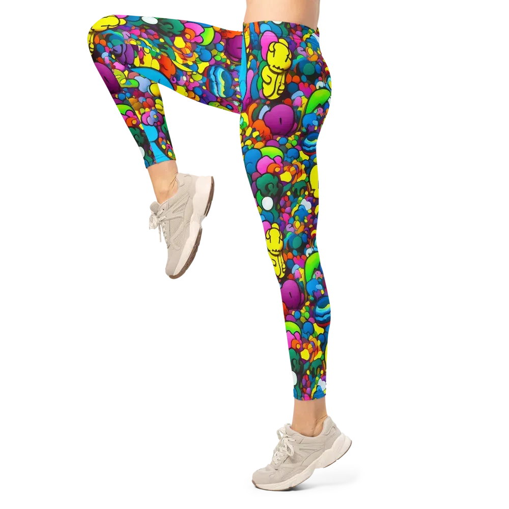 Kaleidoscope Garden on Leggings — Left