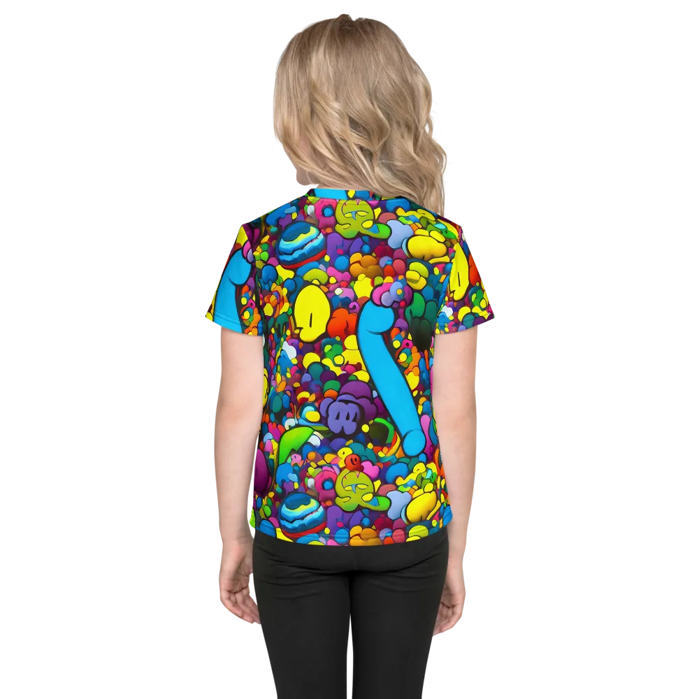 Kaleidoscope Garden on Kids Crew Neck T-Shirt — Back