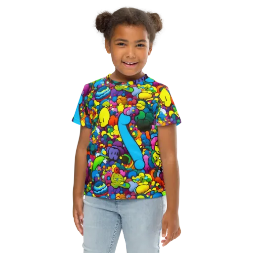 Kaleidoscope Garden on a Kids Crew Neck T-Shirt