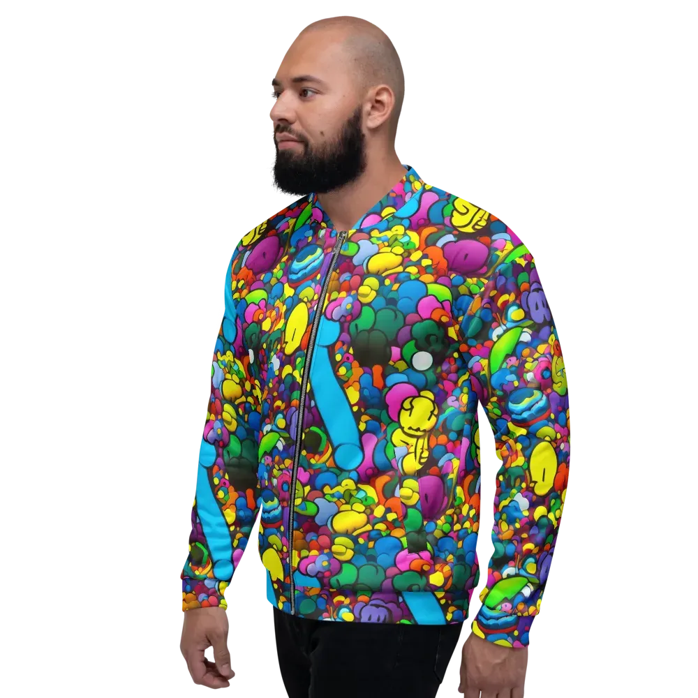 Kaleidoscope Garden on Bomber Jacket — Left
