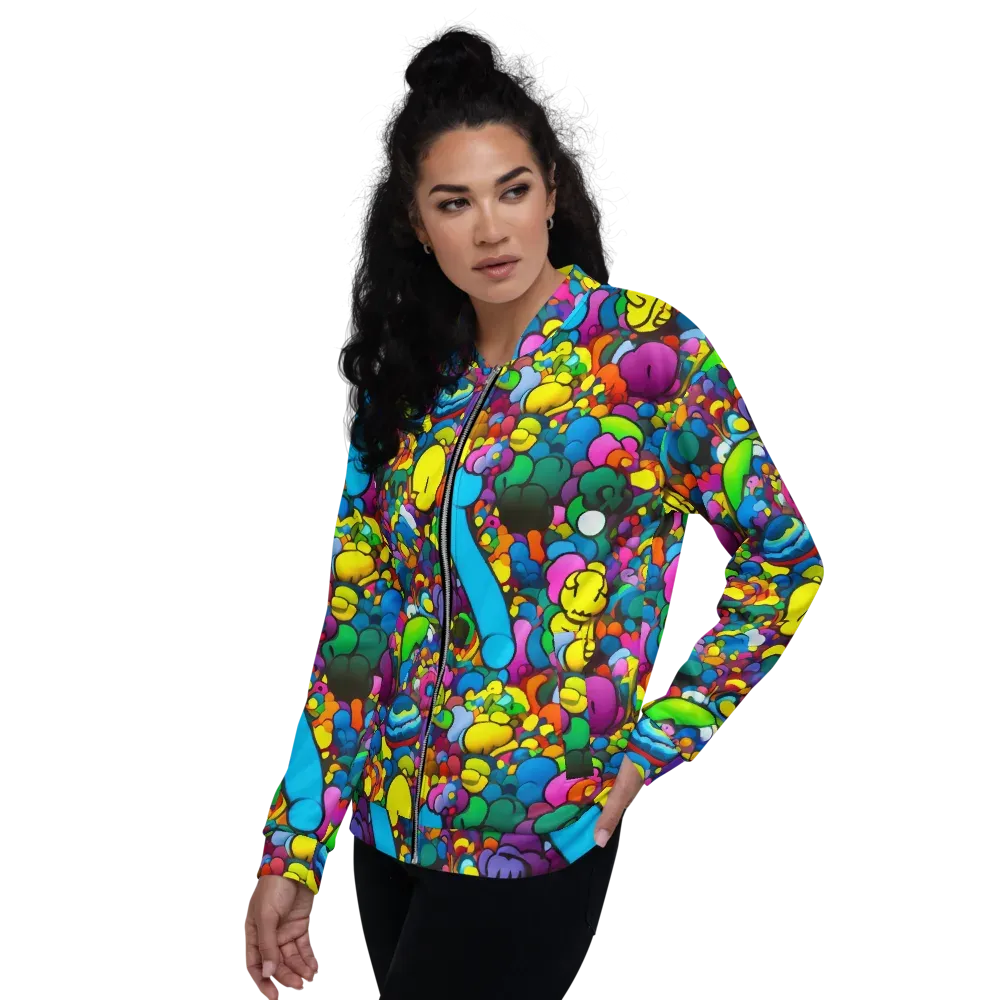 Kaleidoscope Garden on Bomber Jacket — Left