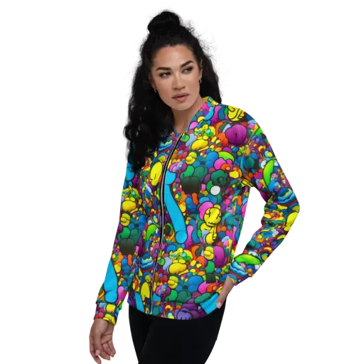 Kaleidoscope Garden on a Bomber Jacket