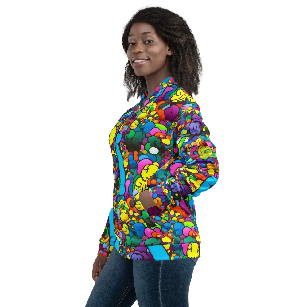 Kaleidoscope Garden on Bomber Jacket — Left