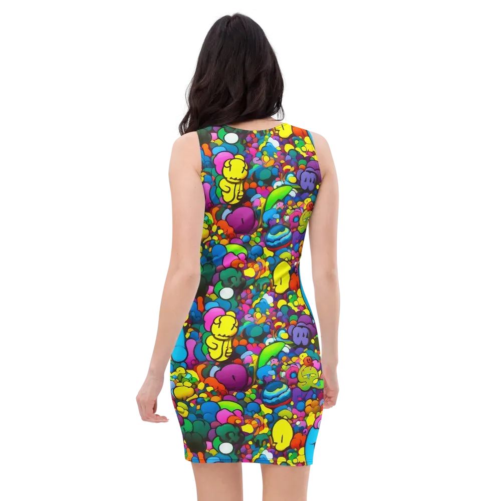 Kaleidoscope Garden on Bodycon Dress — Back