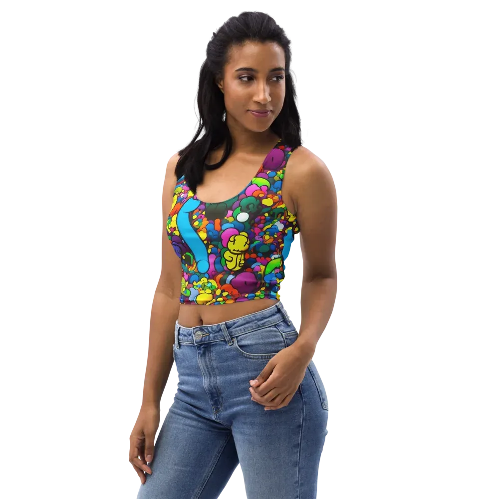 Kaleidoscope Garden on Crop Top — Left Front