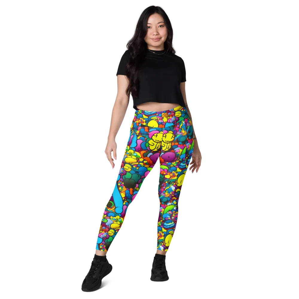 Kaleidoscope Garden on Leggings with Pockets — Front