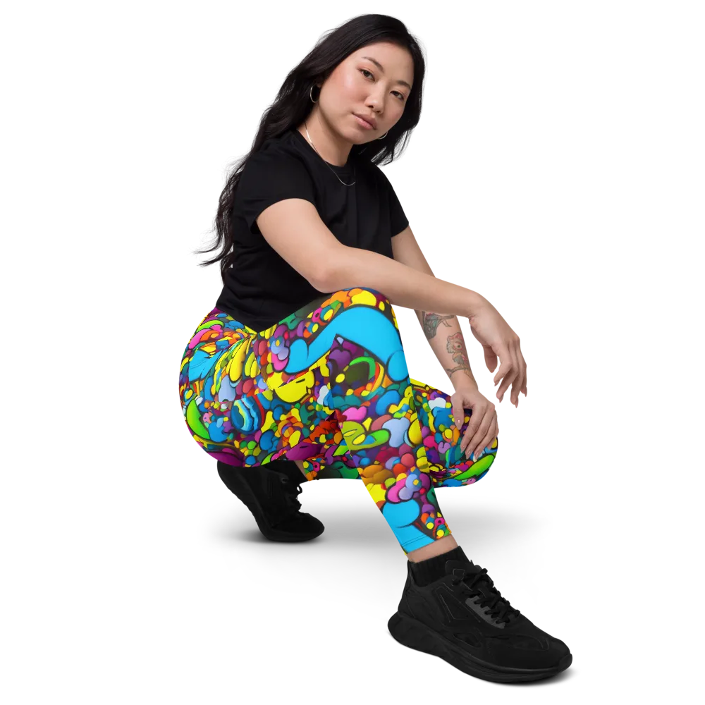 Kaleidoscope Garden on Leggings with Pockets — Right Front