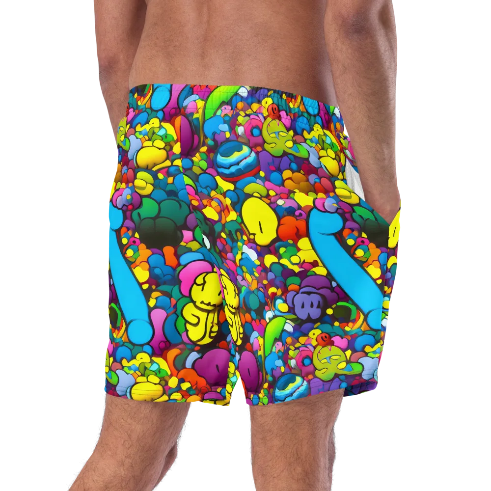 Kaleidoscope Garden on Swim Trunks — Right Back