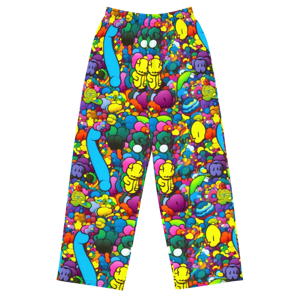 Kaleidoscope Garden on Wide-Leg Pants — Front