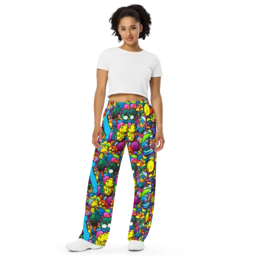Kaleidoscope Garden on a Wide-Leg Pants