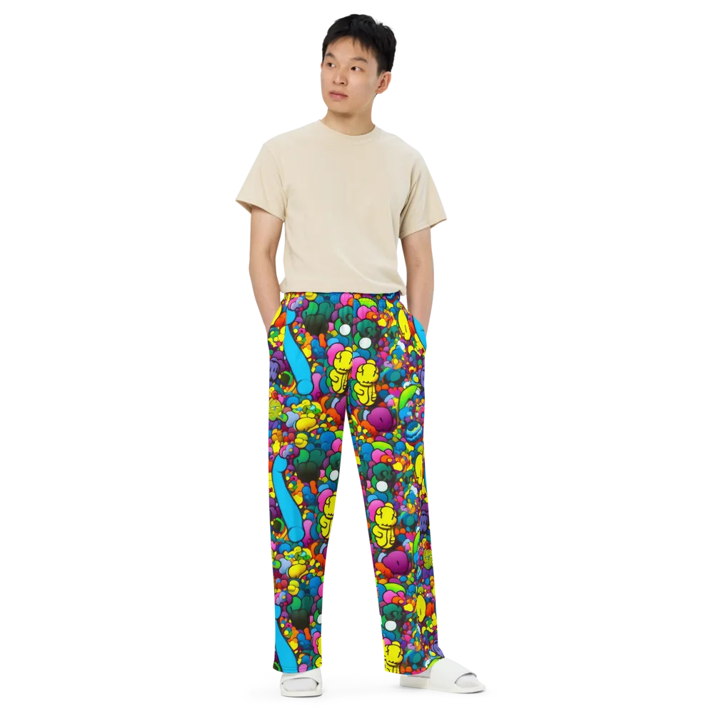 Kaleidoscope Garden on Wide-Leg Pants — Front