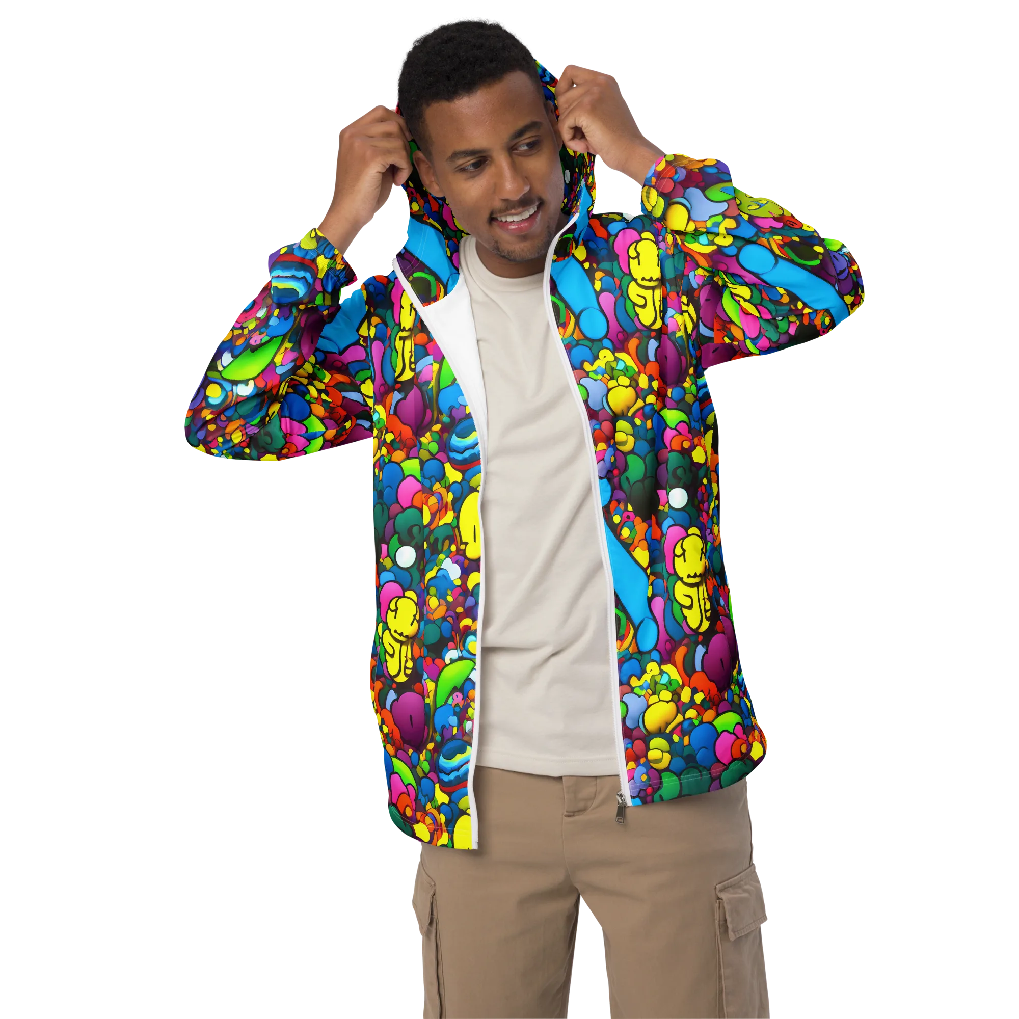 Kaleidoscope Garden on Men's Windbreaker — Front