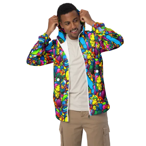 Kaleidoscope Garden on a Men's Windbreaker