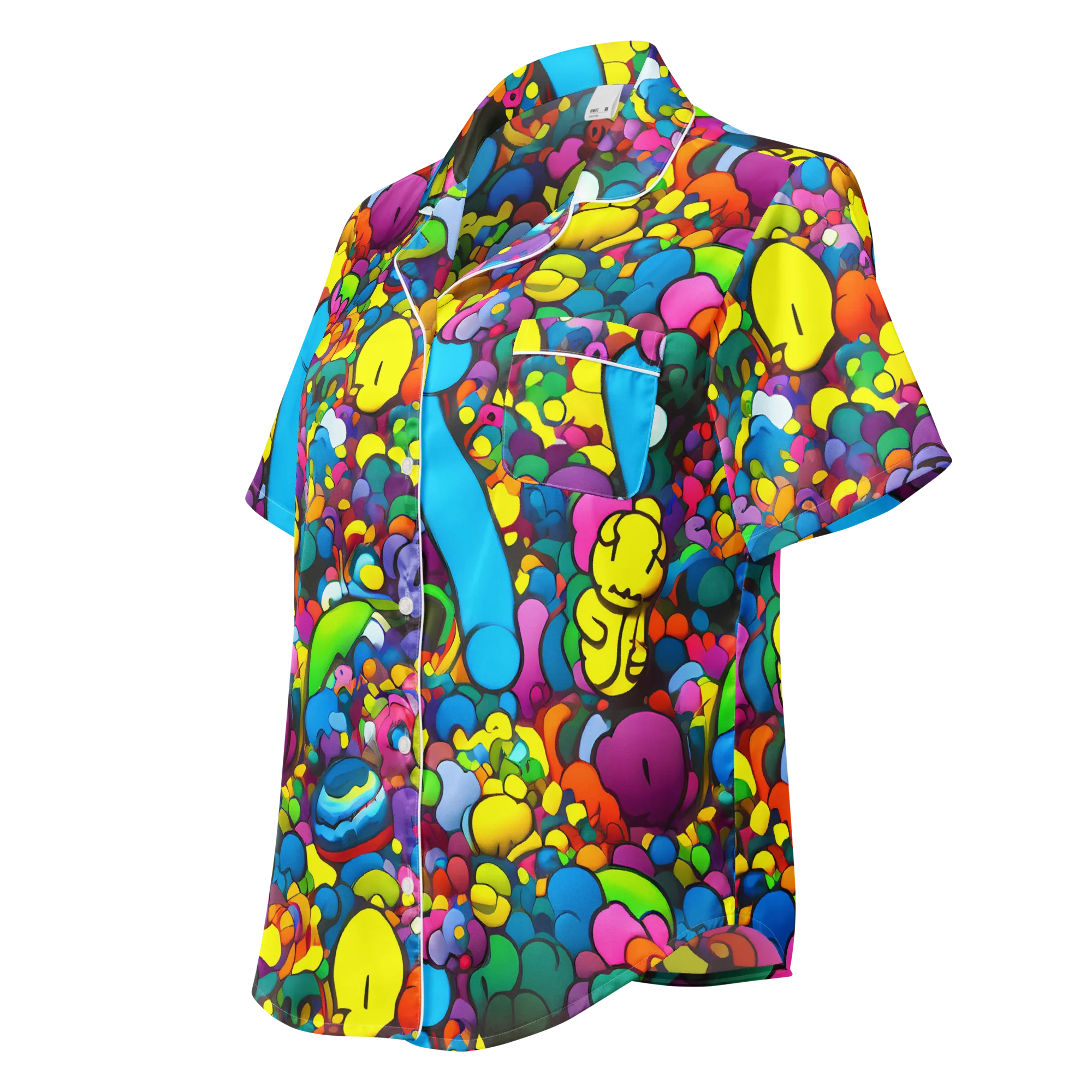 Kaleidoscope Garden on Women's Short Sleeve Pajama Top — Left Front