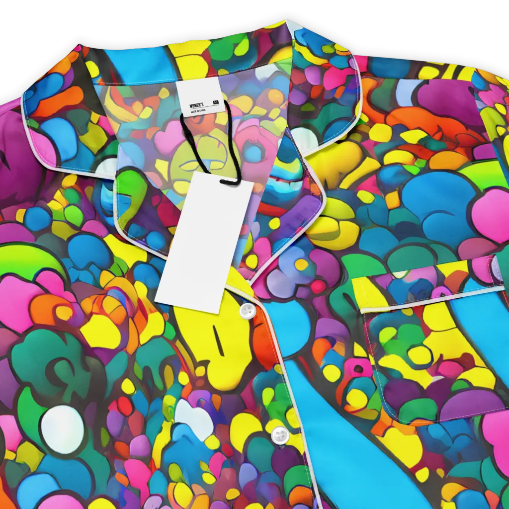 Kaleidoscope Garden on Women's Short Sleeve Pajama Top — Product details