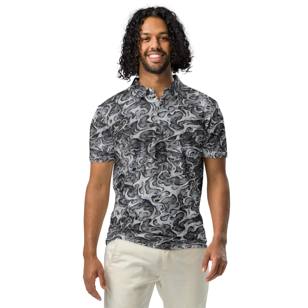 Mashburn Swirls on Men's Slim Fit Polo Shirt — Front