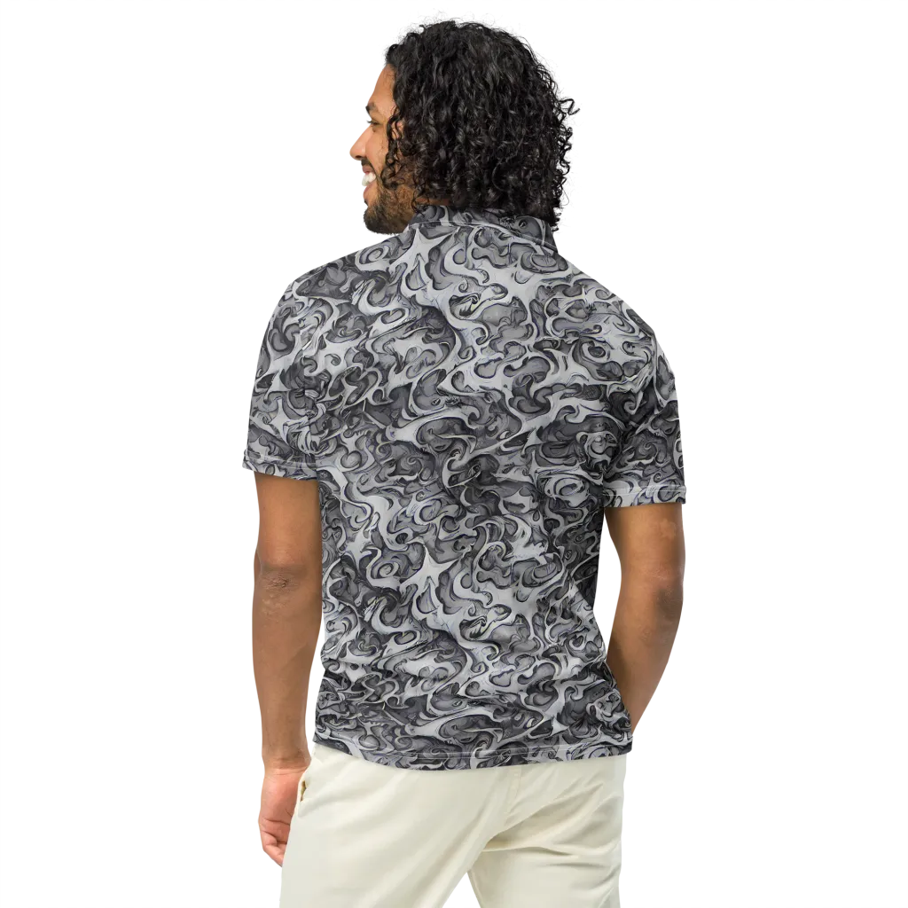 Mashburn Swirls on Men's Slim Fit Polo Shirt — Back