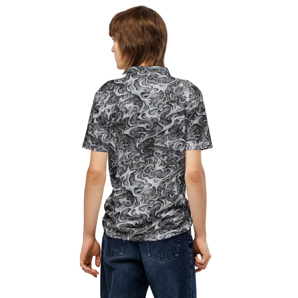 Mashburn Swirls on Men's Slim Fit Polo Shirt — Back