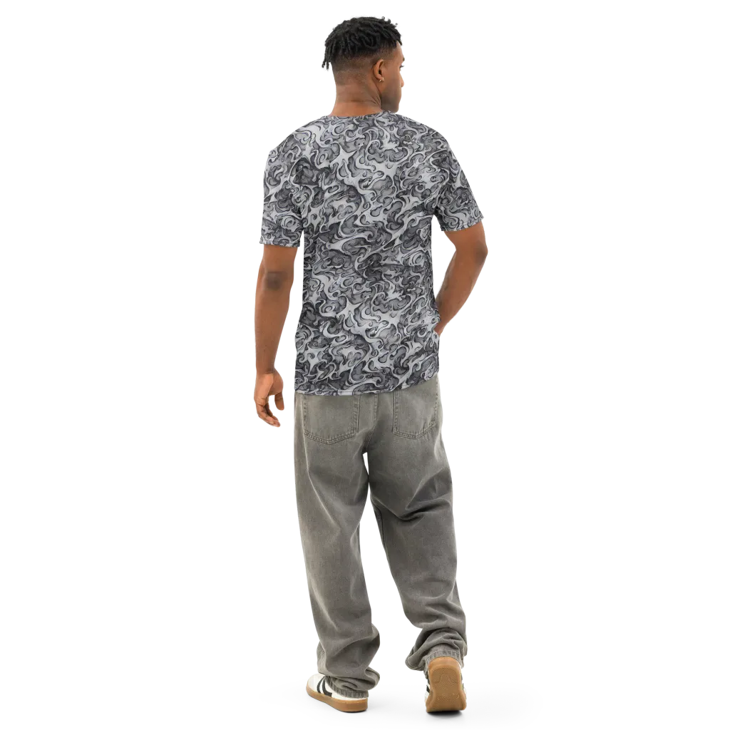 Mashburn Swirls on Men's Cotton Crew Neck T-Shirt — Back
