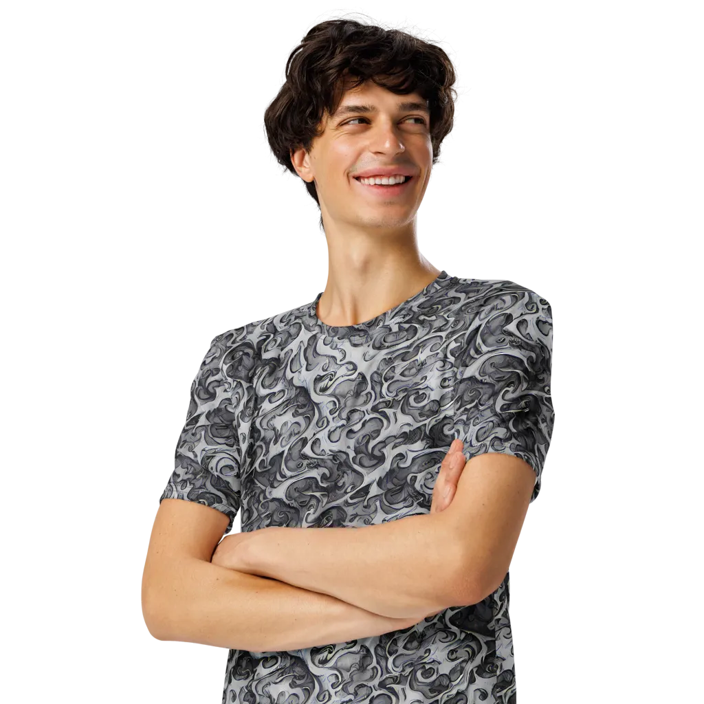 Mashburn Swirls on Men's Crew Neck T-Shirt — Left Front