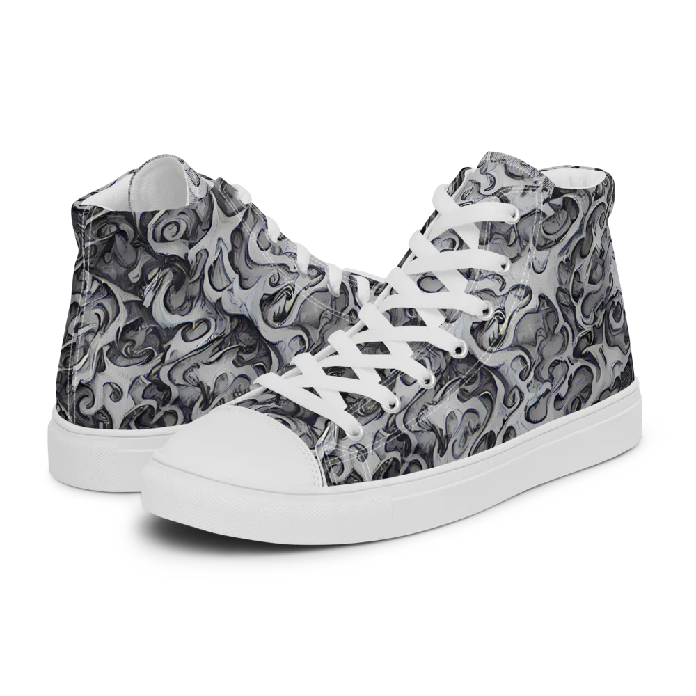 Mashburn Swirls on Men's High Top Canvas Shoes — Left