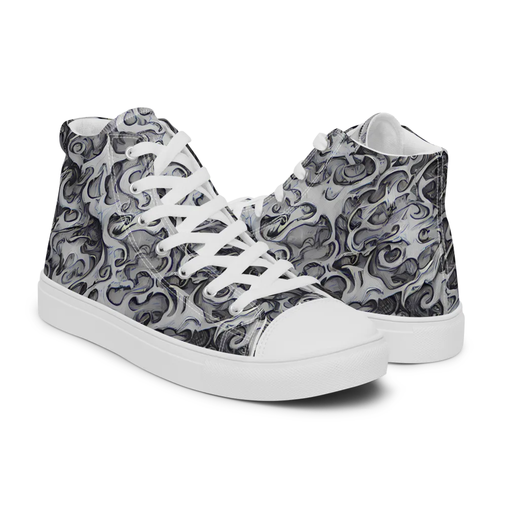 Mashburn Swirls on Men's High Top Canvas Shoes — Right