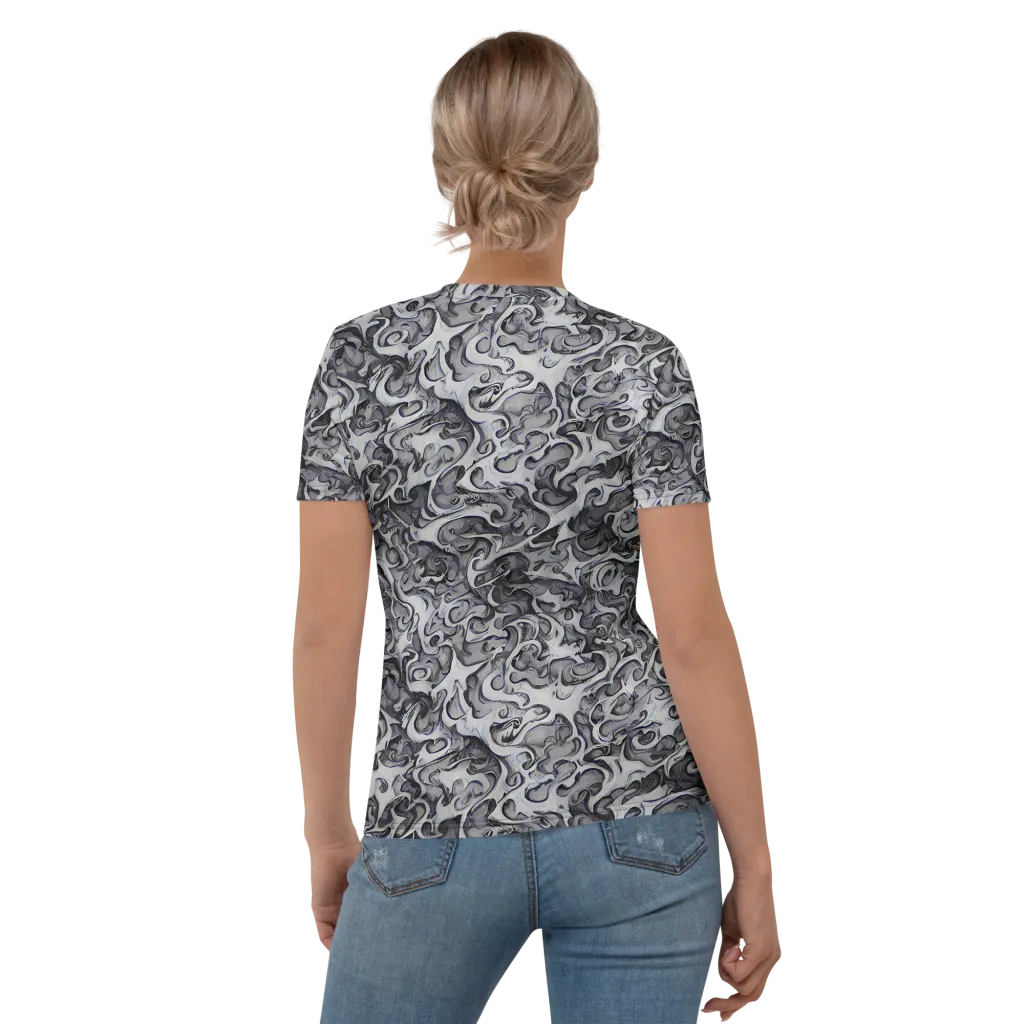 Mashburn Swirls on Women's Crew Neck T-Shirt — Back
