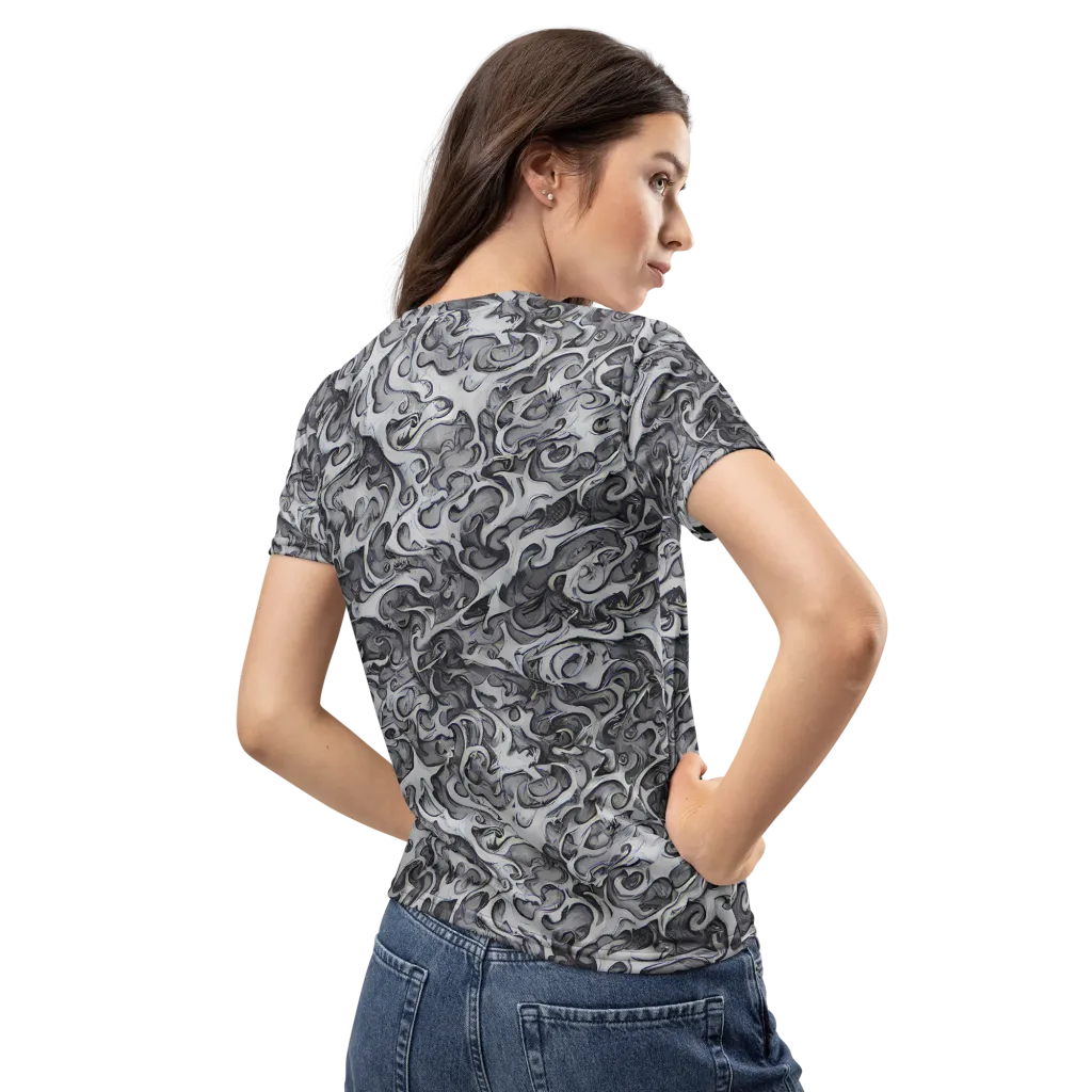 Mashburn Swirls on Women's Crew Neck T-Shirt — Back