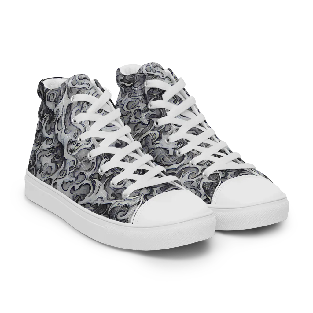 Mashburn Swirls on Women's High Top Canvas Shoes — Right Front