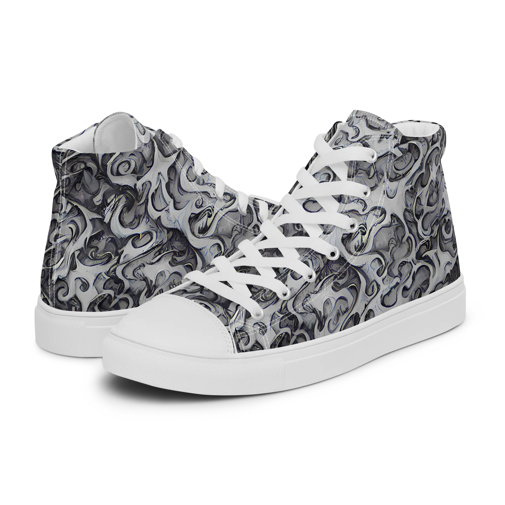 Mashburn Swirls on Women's High Top Canvas Shoes — Left