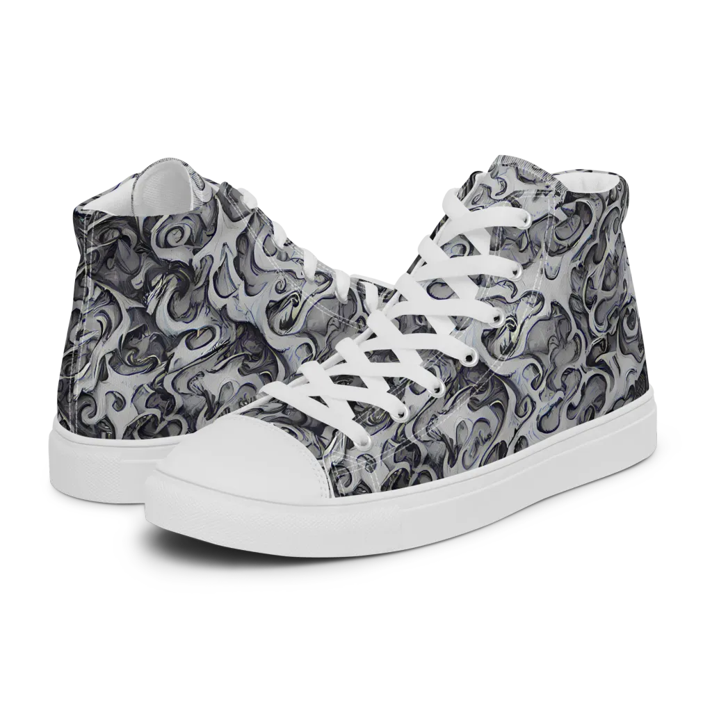 Mashburn Swirls on Women's High Top Canvas Shoes — Left