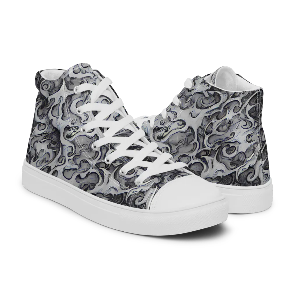 Mashburn Swirls on Women's High Top Canvas Shoes — Right