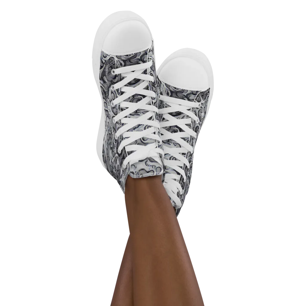 Mashburn Swirls on Women's High Top Canvas Shoes — Front