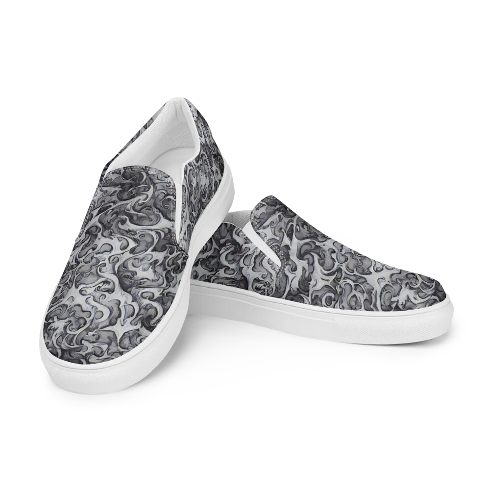 Mashburn Swirls on Men's Slip-On Canvas Shoes — Left Front