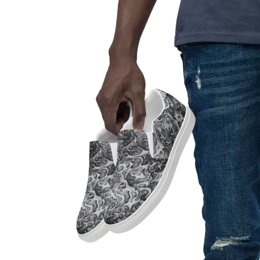 Mashburn Swirls on a Men's Slip-On Canvas Shoes