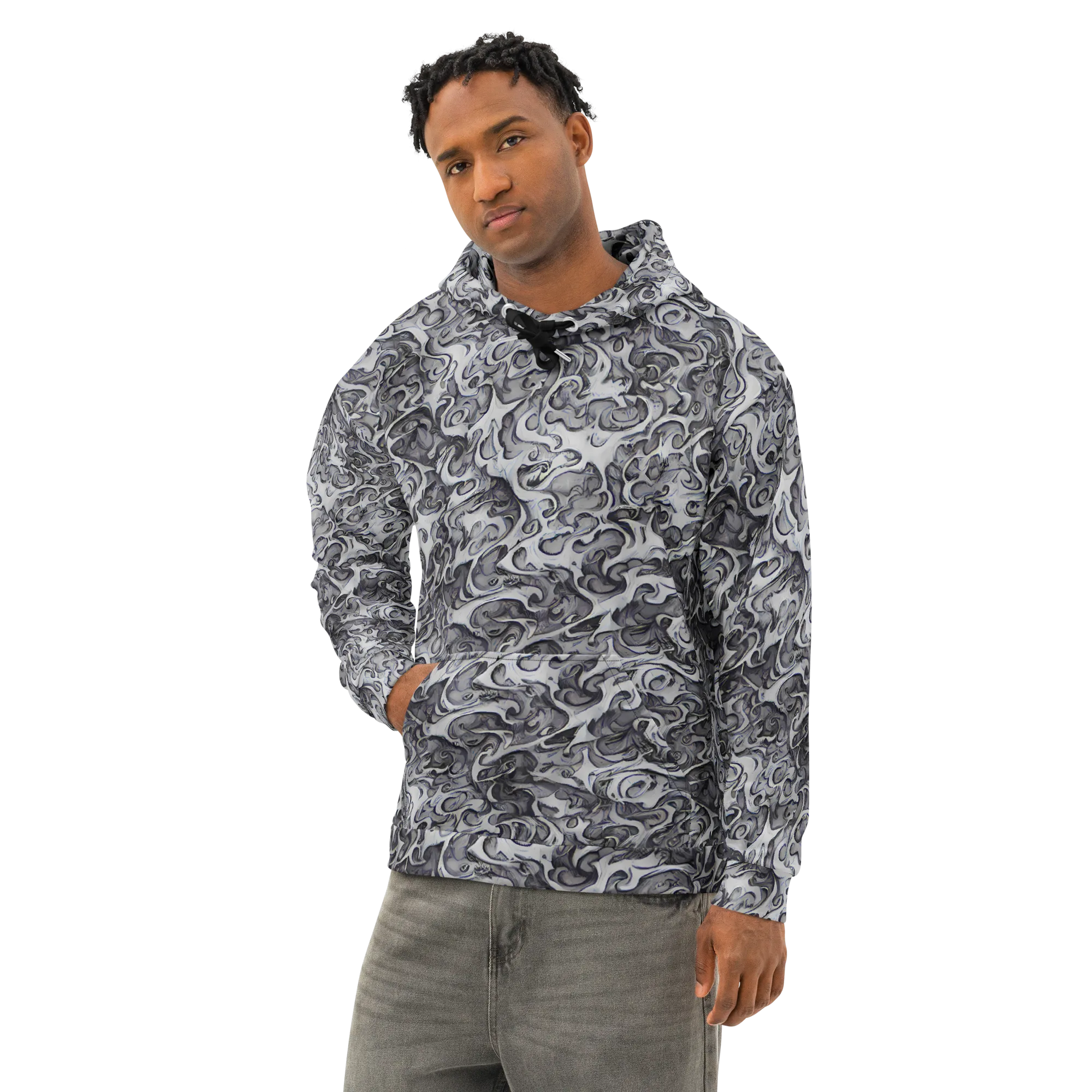 Mashburn Swirls on Cotton Hoodie — Left Front