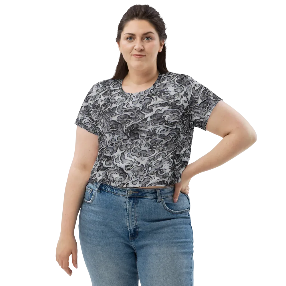 Mashburn Swirls on Crop Tee — Front
